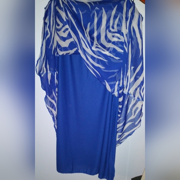 Rene Margo Skirt.. 3X blue and gray sheer w/lining - Picture 3 of 3